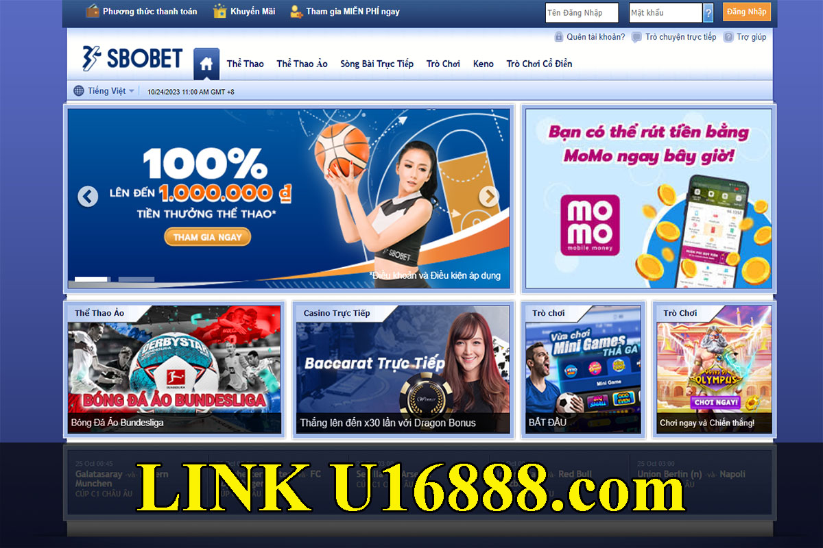 U16888.com Trang thay thế vào Sbobet Mobile không chặn